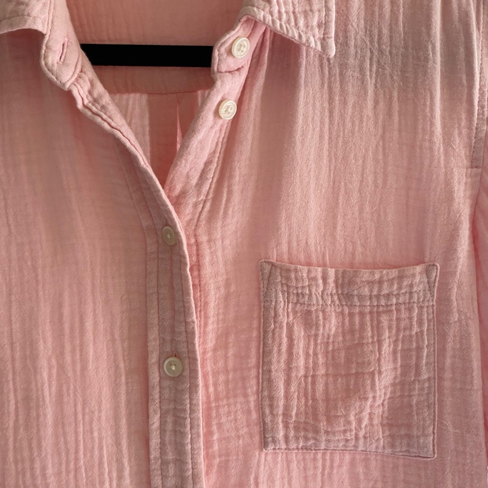 J Crew Rose Pink Long Sleeve Button Up Top Size Small - Picture 6 of 11